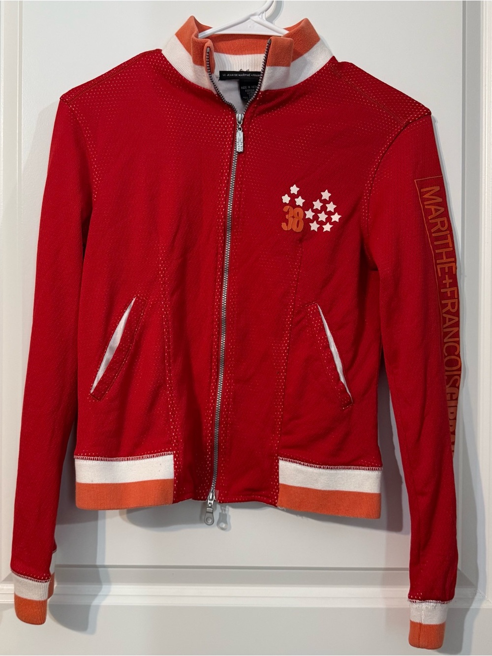 RARE Y2K Marithé François Girbaud Red Mesh Zip Track Jacket